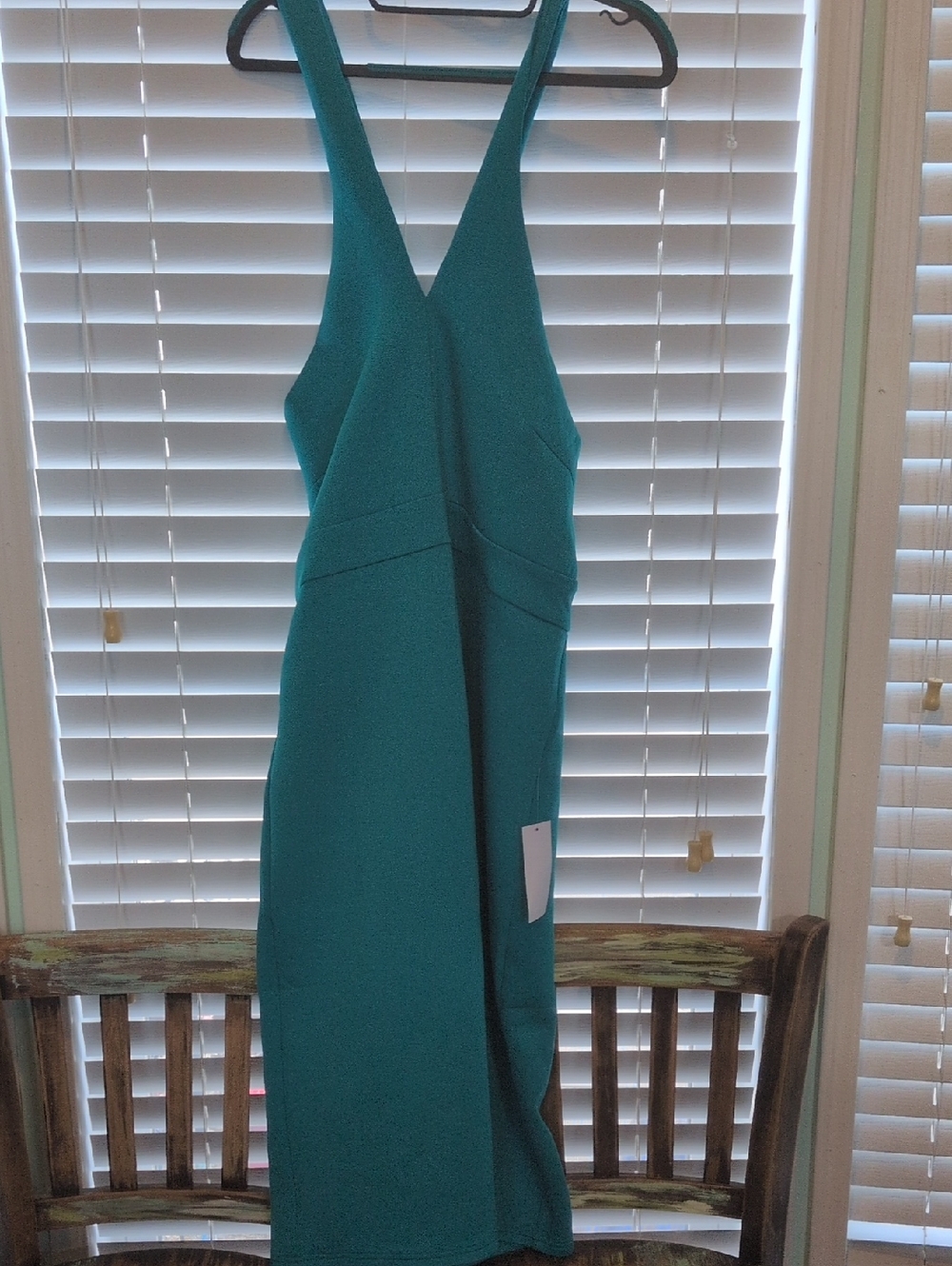 VENUS Teal V-Neck Sleeveless Midi Dress